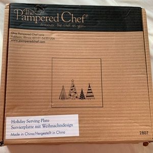 Pampered Chef Holiday Serving Plate 30cm square. Excellent condition. Never uses